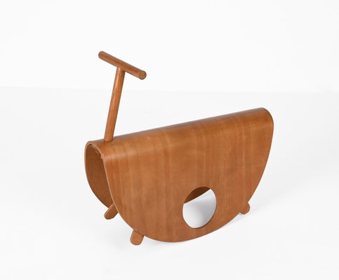 Italian Astolfo Curved Plywood Children's Rocking Chair by Peppe de Giuli for Design M, 1979-JDR-1299028