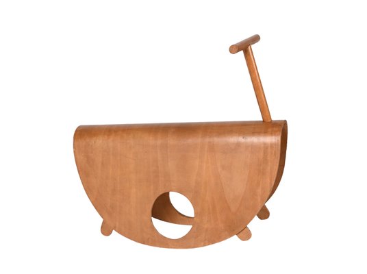 Italian Astolfo Curved Plywood Children's Rocking Chair by Peppe de Giuli for Design M, 1979-JDR-1299028