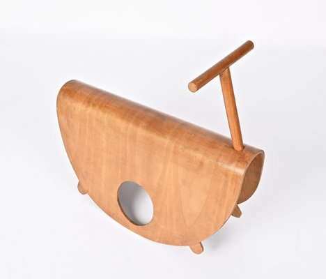 Italian Astolfo Curved Plywood Children's Rocking Chair by Peppe de Giuli for Design M, 1979-JDR-1299028