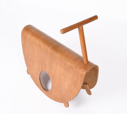 Italian Astolfo Curved Plywood Children's Rocking Chair by Peppe de Giuli for Design M, 1979-JDR-1299028