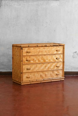 Italian Bamboo and Pressed Bamboo Chest of Drawers, 1980-MNF-1728806