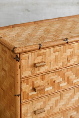 Italian Bamboo and Pressed Bamboo Chest of Drawers, 1980-MNF-1728806