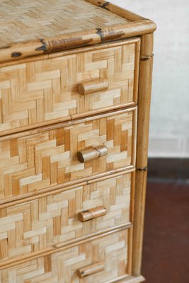 Italian Bamboo and Pressed Bamboo Chest of Drawers, 1980-MNF-1728806