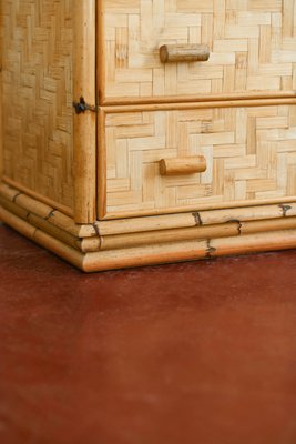 Italian Bamboo and Pressed Bamboo Chest of Drawers, 1980-MNF-1728806