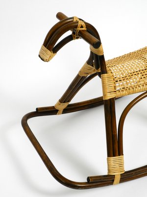 Italian Bamboo and Rattan Rocking Horse Attributed to Franco Albini, 1960s-RR-859597