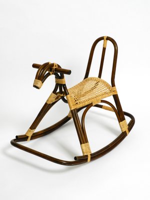 Italian Bamboo and Rattan Rocking Horse Attributed to Franco Albini, 1960s-RR-859597