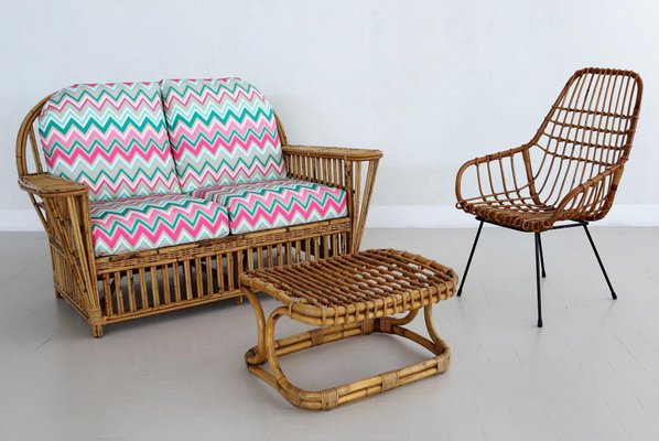 Italian Bamboo and Rattan Sofa-VNE-966152