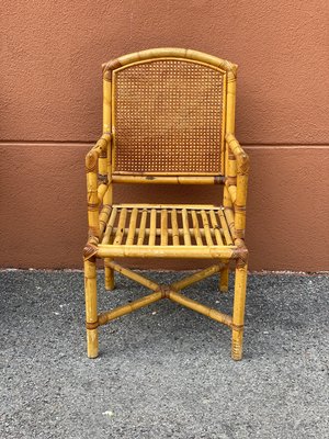 Italian Bamboo and Vienna Straw Armchairs, 1970s, Set of 2-PYA-901393