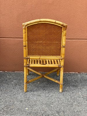 Italian Bamboo and Vienna Straw Armchairs, 1970s, Set of 2-PYA-901393