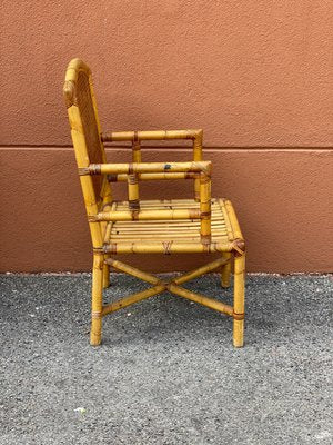 Italian Bamboo and Vienna Straw Armchairs, 1970s, Set of 2-PYA-901393