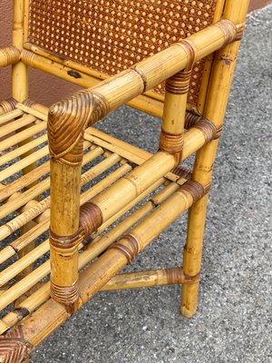 Italian Bamboo and Vienna Straw Armchairs, 1970s, Set of 2-PYA-901393