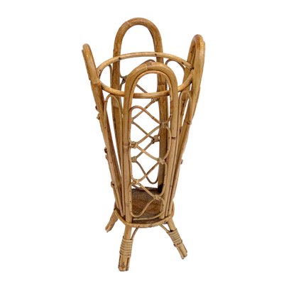 Italian Bamboo and Wicker Umbrella Stand in the Style of Franco Albini, 1950s-JDR-1126202