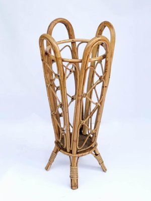 Italian Bamboo and Wicker Umbrella Stand in the Style of Franco Albini, 1950s-JDR-1126202