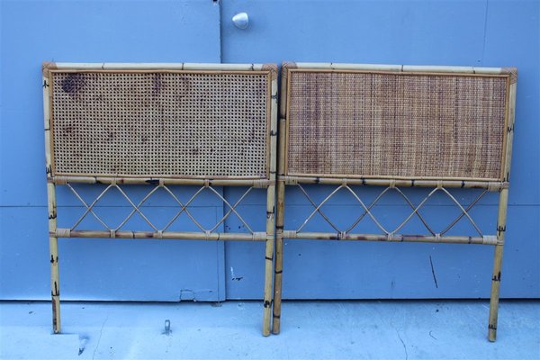 Italian Bamboo Bed Headboard, 1960s-EH-893825