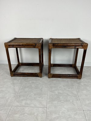 Italian Bamboo Bedside Tables, 1960s, Set of 2-YST-1792552