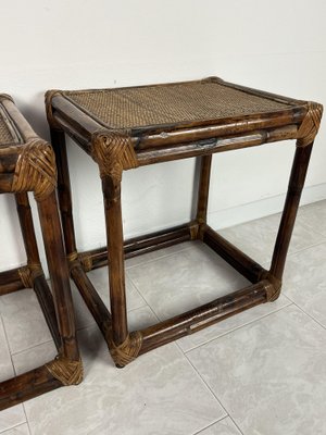 Italian Bamboo Bedside Tables, 1960s, Set of 2-YST-1792552