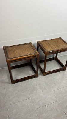 Italian Bamboo Bedside Tables, 1960s, Set of 2-YST-1792552