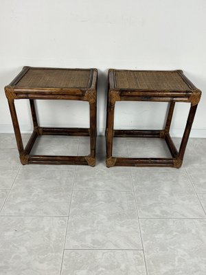 Italian Bamboo Bedside Tables, 1960s, Set of 2-YST-1792552