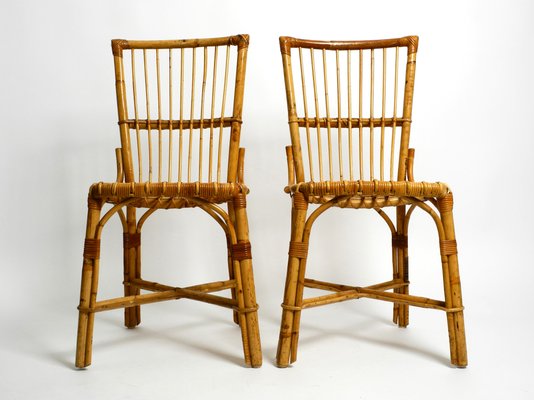 Italian Bamboo Dining Chairs, 1960s, Set of 2-RR-1440980