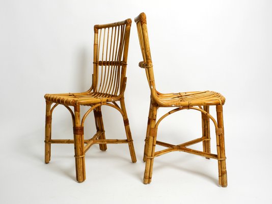 Italian Bamboo Dining Chairs, 1960s, Set of 2-RR-1440980