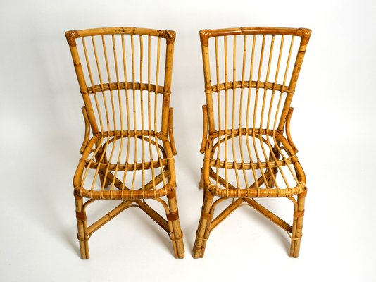 Italian Bamboo Dining Chairs, 1960s, Set of 2-RR-1440980