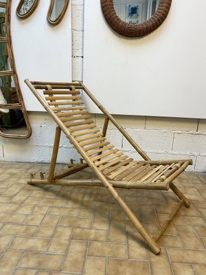 Italian Bamboo Lounge Chair, 1980s-FUE-1094467