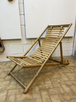 Italian Bamboo Lounge Chair, 1980s-FUE-1094467