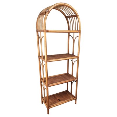 Italian Bamboo Rattan Bookshelf, 1960s-EUP-784284