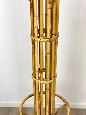 Italian Bamboo Rattan Coat Rack Umbrella Stand, 1960s-LYQ-1171563