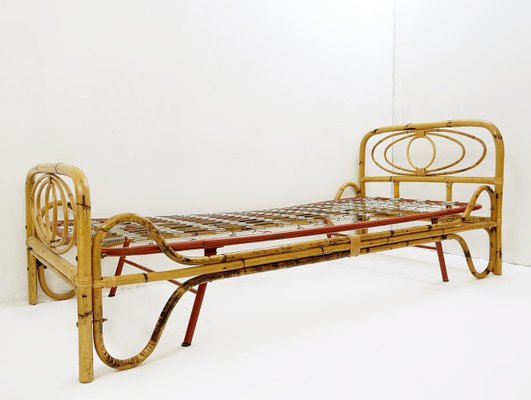 Italian Bamboo Sofa-Bed, 1960s-FGA-923650