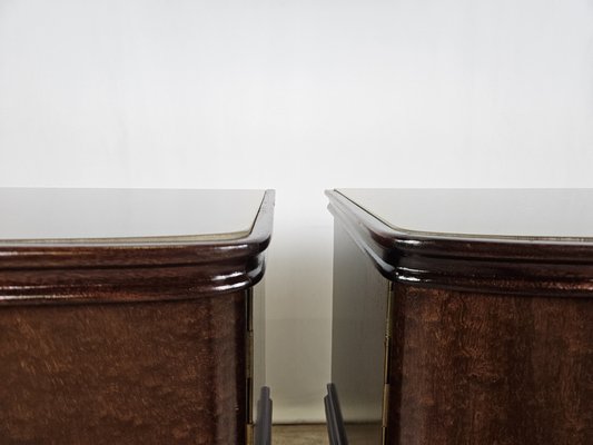 Italian Bedside Tables in Mahogany, 1950, Set of 2-ZUW-1768754