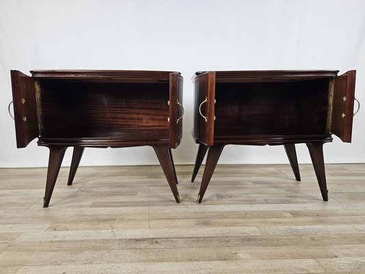 Italian Bedside Tables in Mahogany, 1950, Set of 2-ZUW-1768754