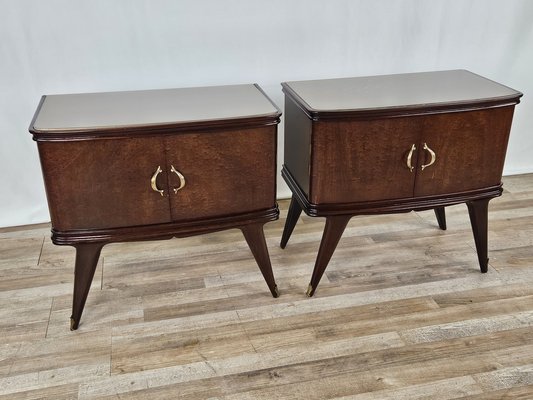 Italian Bedside Tables in Mahogany, 1950, Set of 2-ZUW-1768754