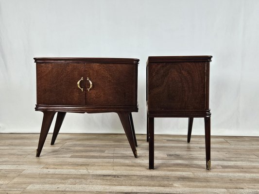 Italian Bedside Tables in Mahogany, 1950, Set of 2-ZUW-1768754