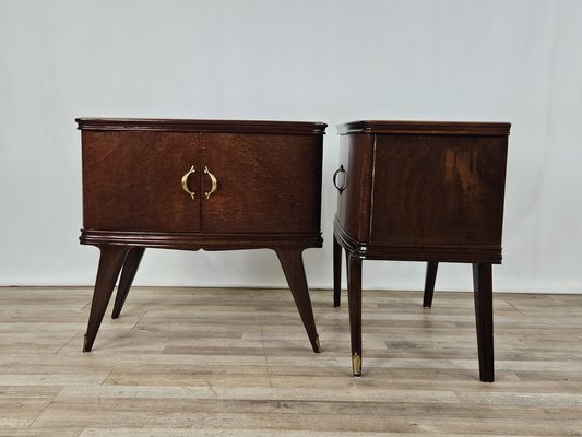 Italian Bedside Tables in Mahogany, 1950, Set of 2-ZUW-1768754