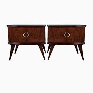 Italian Bedside Tables in Mahogany, 1950, Set of 2-ZUW-1768754