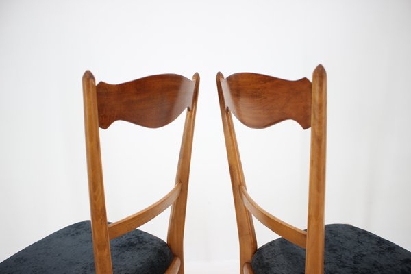 Italian Beech Dining Chairs, 1960s, Set of 4-TZ-582243