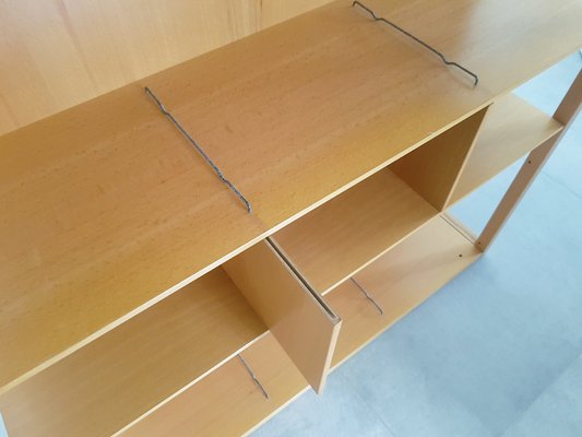 Italian Beech Wood & Metal Bookshelves, 1990s, Set of 2-RD-1394043