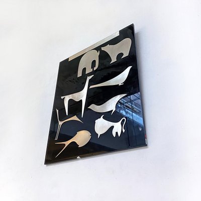 Italian Black Acrylic Glass Decorative Panel with Animal by Lino Sabattini, 1980s-GDD-1097261