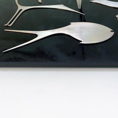 Italian Black Acrylic Glass Decorative Panel with Animal by Lino Sabattini, 1980s-GDD-1097261