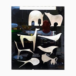 Italian Black Acrylic Glass Decorative Panel with Animal by Lino Sabattini, 1980s-GDD-1097261