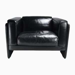 Italian Black Leather Lounge Chair by Tito Agnoli for Poltrona Frau, 1994-IEI-1750448