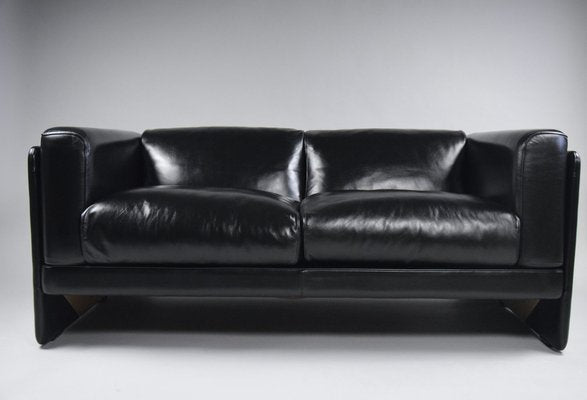 Italian Black Leather Sofa by Tito Agnoli for Poltrona Frau, 1994-IEI-1751950