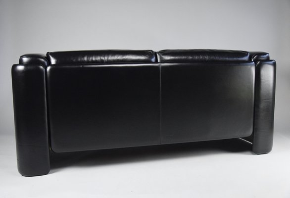 Italian Black Leather Sofa by Tito Agnoli for Poltrona Frau, 1994-IEI-1751950