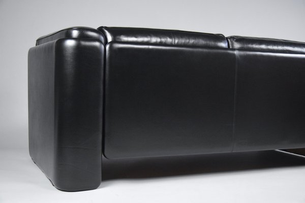 Italian Black Leather Sofa by Tito Agnoli for Poltrona Frau, 1994-IEI-1751950