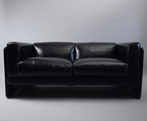 Italian Black Leather Sofa by Tito Agnoli for Poltrona Frau, 1994-IEI-1751950