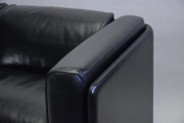 Italian Black Leather Sofa by Tito Agnoli for Poltrona Frau, 1994-IEI-1751950