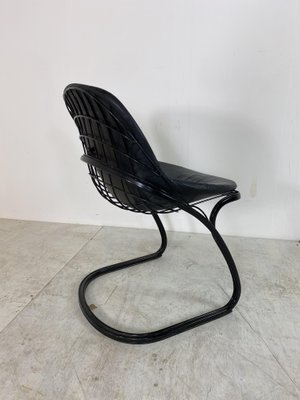 Italian Black Leather & Steel Sabrina Chair by Gastone Rinaldi for Thema, 1970s-DE-859933