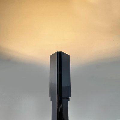 Italian Black Steel, Brass and Sandstone Totem Floor Lamp by Takahama for Sirrah,1980-GDD-1135881