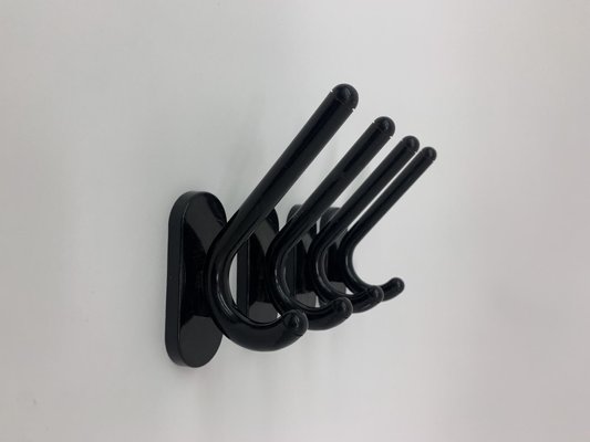 Italian Black Wall Coat Hangers from Con & Con, 1970s, Set of 4-BGP-1325278